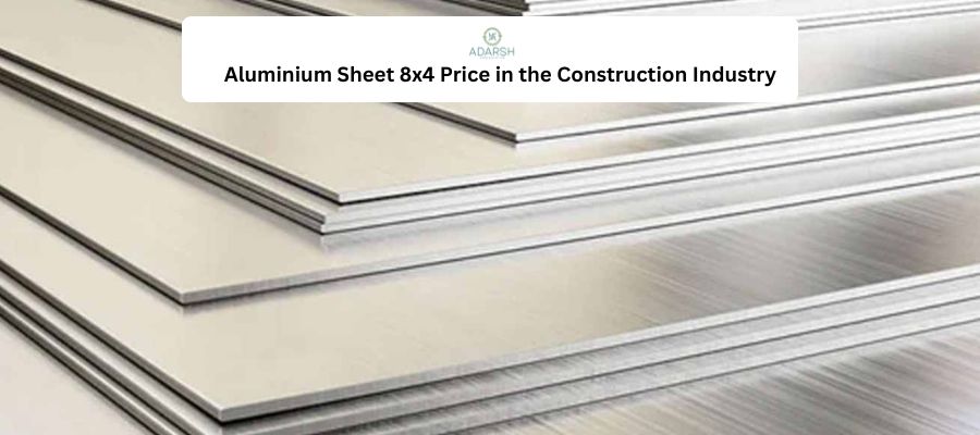 Aluminium 8x4 sheets stacked for construction industry use